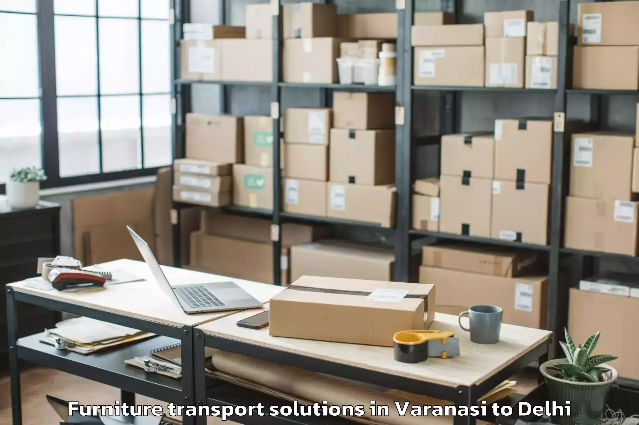 Top Varanasi to Dlf Emporio Mall Furniture Transport Solutions Available